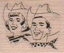 Cowgirl And Cowboy 1 1/2 x 1 1/2