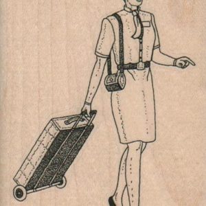 Stewardess With Luggage 2 3/4 x 3 3/4-0