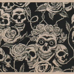 Skull And Roses Background 4 1/2 x 5 3/4-0