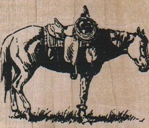 Saddled Horse 2 1/2 x 1 3/4-0