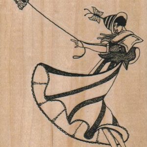Lady And Dog In Wind 3 x 4-0