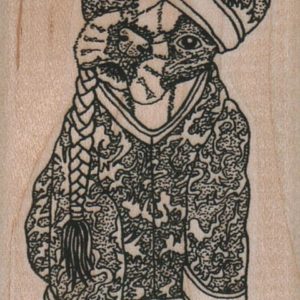 Dog In Chinese Outfit 1 3/4 x 3-0