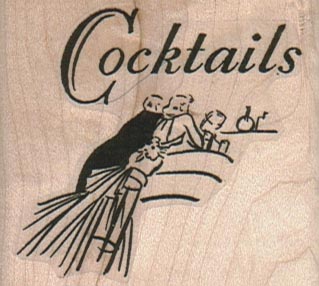 Cocktails Couple 2 1/4 x 2