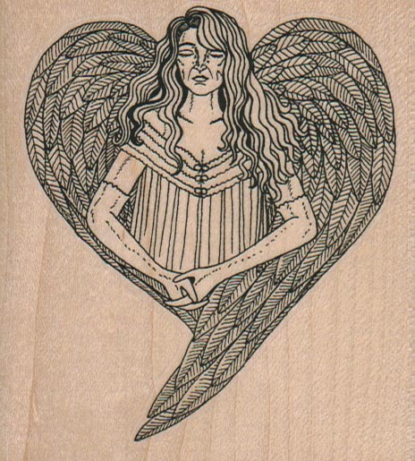 Angel With Heart Wings 3 1/4 x 3 1/2