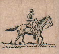 Cowboy Riding Horse 1 3/4 x 1 1/2