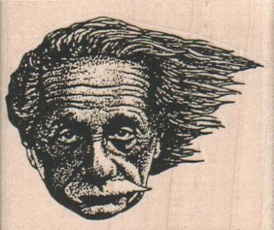 Einstein’s Hair Blowing 2 3/4 x 2 1/4