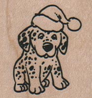 Dalmatian Puppy In Santa Hat 1 1/2 x 1 1/2