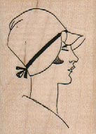 Lady In Retro Cloche Hat 1 1/2 x 2