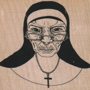 Nun With Piercing Stare 3 3/4 x 2 3/4-0