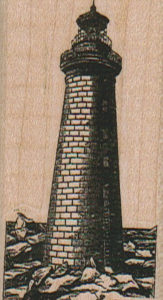 Lighthouse On Rocks 1 1/4 x 2 1/4-0