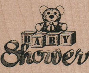 Baby Shower Teddy Bear 2 1/2 x 1 3/4-0