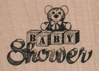 Baby Shower Teddy Bear 2 1/2 x 1 3/4