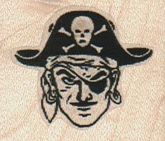 Pirate With Eye Patch 1 3/4 x 1 1/2