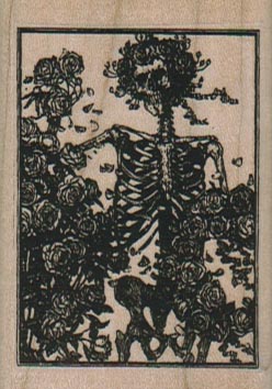 Skeleton And Roses 2 x 2 1/4