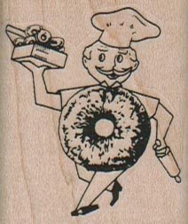 Donut Man With Donuts 1 1/2 x 1 3/4