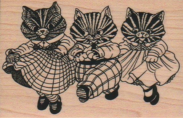 Dancing Kitten Trio 2 3/4 x 4