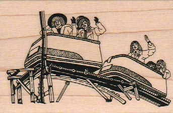 Ladies Waving On Roller Coaster 2 1/2 x 3 1/2