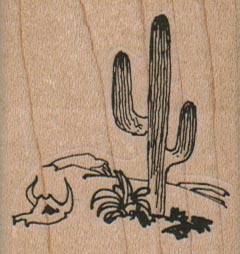 Saguero Cactus And Cow Skull 1 3/4 x 1 3/4