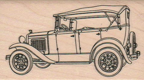 Vintage Convertible Car Side View 2 x 3 1/4