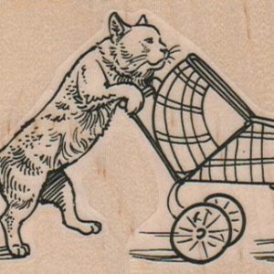 Cat Pushing Carriage 4 x 2 1/4-0
