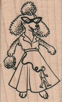 Poodle In Poodle Skirt 1 3/4 x 2 3/4