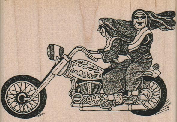 Nuns On Motorcycle 4 x 2 3/4