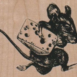 Mouse Running With Cheese 4 x 2 1/2-0