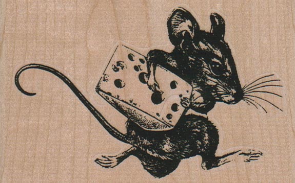 Mouse Running With Cheese 4 x 2 1/2