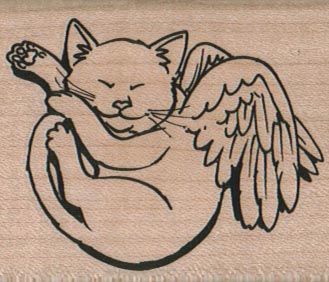 Angel Cat Sleeping 2 x 2 1/4