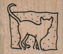 Cat Outline Dotted Square 1 1/2 x 1 1/4