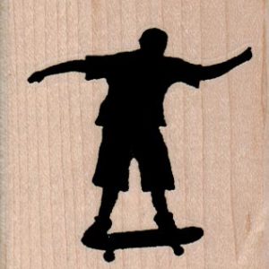 Silhouette Skate Boarder 2 1/4 x 2 1/4-0