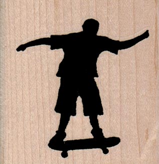 Silhouette Skate Boarder 2 1/4 x 2 1/4