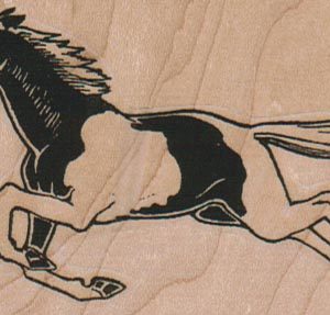 Black And White Horse 3 1/2 x 2-0