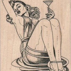 Pinup Girl With Martini 3 1/4 x 3 3/4-0