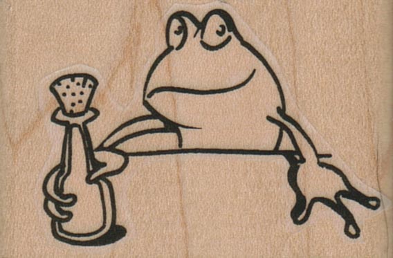 Frog With Bottle 2 x 1 1/4