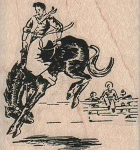 Cowboy On Bucking Horse 2 x 2 1/4-0