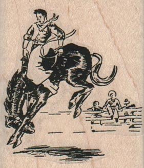 Cowboy On Bucking Horse 2 x 2 1/4