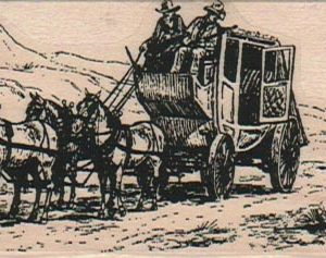 Stagecoach & Horses 1 3/4 x 3 3/4-0