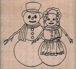 Mr & Mrs Snowman 1 3/4 x 1 1/2