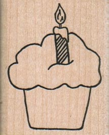 Cupcake With Candle/Sm 1 1/2 x 1 3/4