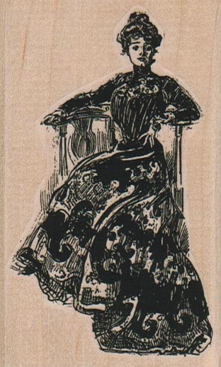 Lady Sitting Regally 2 1/4 x 3 1/2