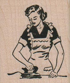 Woman Ironing 1 3/4 x 2