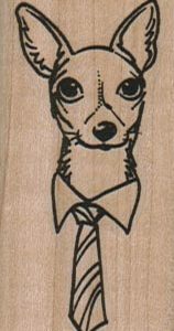 Dog In NeckTie 1 1/4 x 2 1/4-0