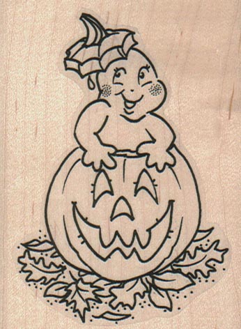 Ghost In Pumpkin 2 1/2 x 3 1/4