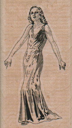 Evening Gown Lady 1 3/4 x 3