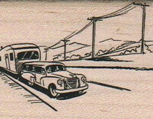 Car With Trailer 1 3/4 x 3-0