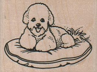 Bichon On Pillow 2 1/4 x 1 3/4