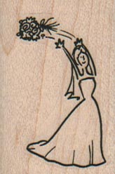 Bride Throwing Bouquet 1 1/4 x 1 3/4-0