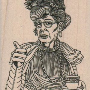 Lady With Tea 2 1/2 x 3 1/4-0