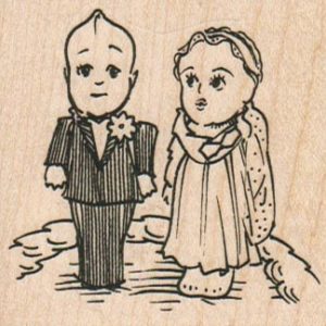 Kewpie Bride & Groom 2 1/2 x 2 1/4-0